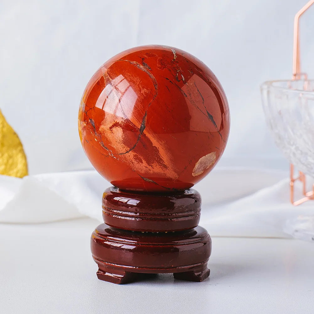 Wholesale Crystal Throwing Ball Natural Crystal Red jasper Sphere Spiritual Healing Home Decoration