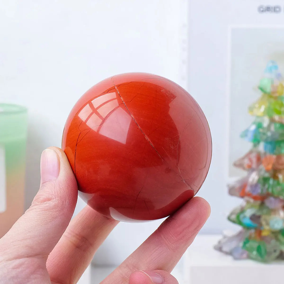 Wholesale Crystal Throwing Ball Natural Crystal Red jasper Sphere Spiritual Healing Home Decoration