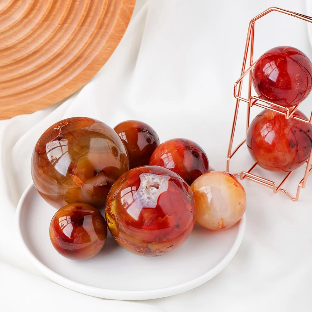 Hot Selling Wholesale Crystal Throwing Ball Natural Crystal Red Agate  Sphere Spiritual Healing Home Decoration