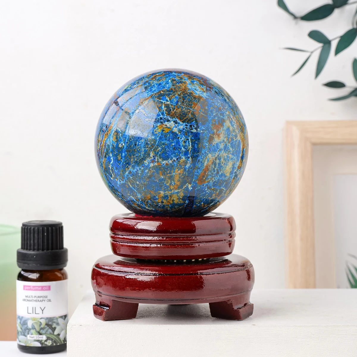 Natural Crystal Ball Phoenix Stone Lapis Lazuli Symbiosis Sphere Crystal Handicraft Decoration